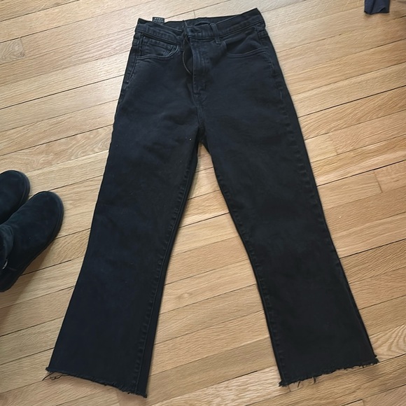 J BRAND Julia High Rise Flare Jeans in Black - Picture 2 of 9